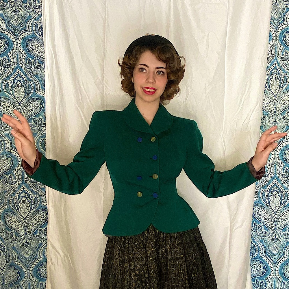 Vintage 40s Green Blazer Jacket